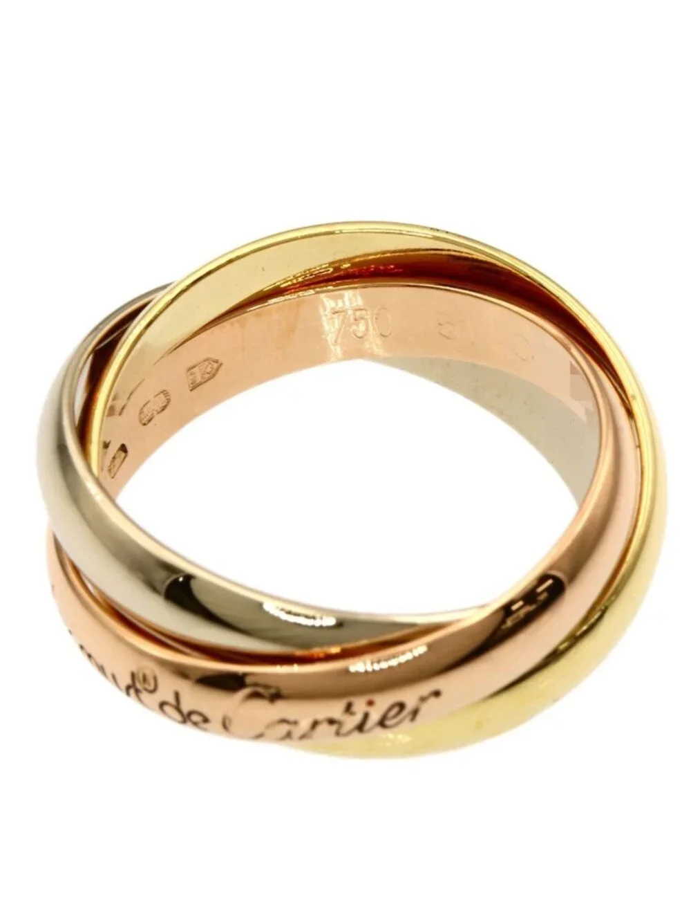 Cartier Trinity 51 Ring 18k Yellow Gold 18k Pink White